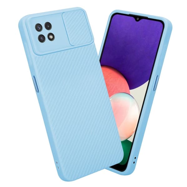 Samsung Galaxy A22 5G Suojakuori Suojakotelo joka on valmistettu joustavasta TPU-silikonista ja jossa on kameran suojaus