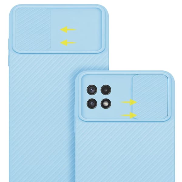 Samsung Galaxy A22 5G Suojakuori Suojakotelo joka on valmistettu joustavasta TPU-silikonista ja jossa on kameran suojaus
