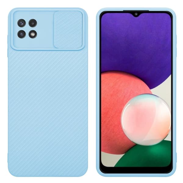 Samsung Galaxy A22 5G Suojakuori Suojakotelo joka on valmistettu joustavasta TPU-silikonista ja jossa on kameran suojaus