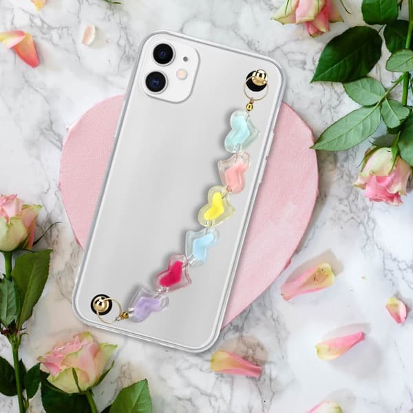 Skyddsfodral för iPhone 11 Fodral Skal av flexibelt TPU-silikon med kedja för handleden Mobilskydd