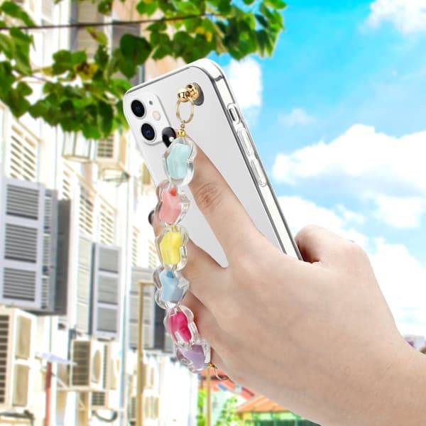 Skyddsfodral för iPhone 11 Fodral Skal av flexibelt TPU-silikon med kedja för handleden Mobilskydd