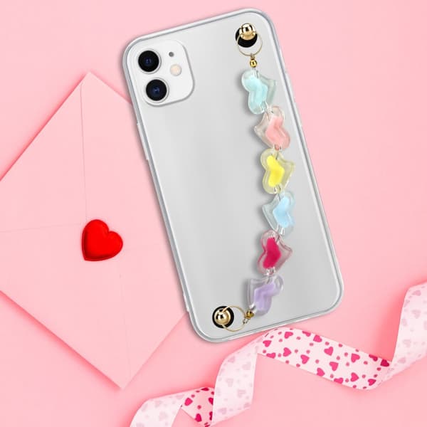 Skyddsfodral för iPhone 11 Fodral Skal av flexibelt TPU-silikon med kedja för handleden Mobilskydd