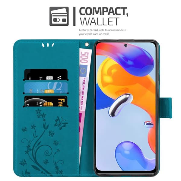 Xiaomi RedMi NOTE 11 PRO 4G / 5G Pungetui Cover Blomster ()