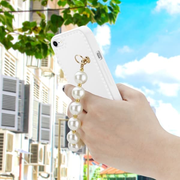 Skyddsfodral för iPhone 7 / 7S / 8 / SE 2020 Fodral Skal av flexibelt TPU-silikon med kedja för handleden Mobilskydd