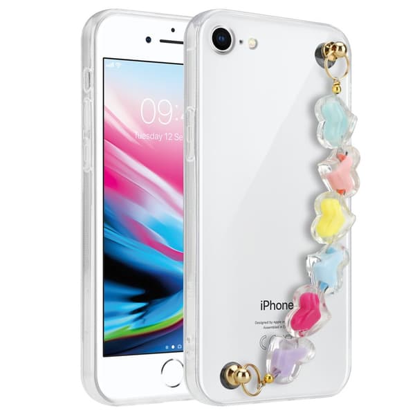 Skyddsfodral för iPhone 7 / 7S / 8 / SE 2020 Fodral Skal av flexibelt TPU-silikon med kedja för handleden Mobilskydd