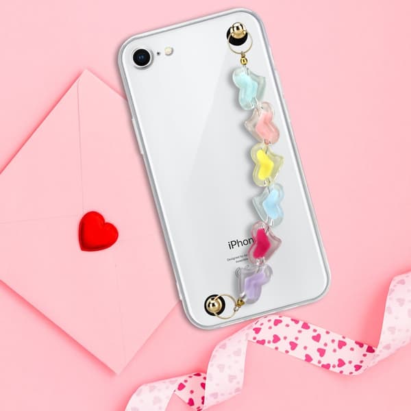 Skyddsfodral för iPhone 7 / 7S / 8 / SE 2020 Fodral Skal av flexibelt TPU-silikon med kedja för handleden Mobilskydd