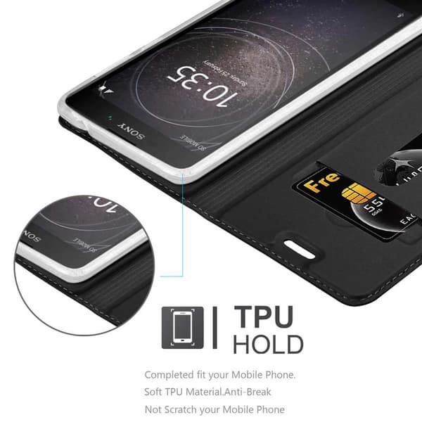 Sony Xperia L2 Suojakotelo Suojakuori Lompakkokotelo Matkapuhelinkotelo jossa magneettisuljenta, jalusta-toiminto ja korttitasku