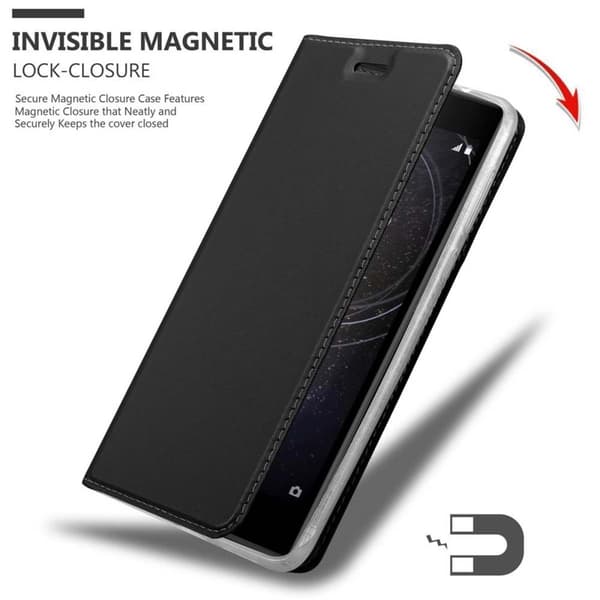 Deksel til Sony Xperia L2 Lommebokdeksel med magnetisk lukking, stativfunksjon og kortlomme