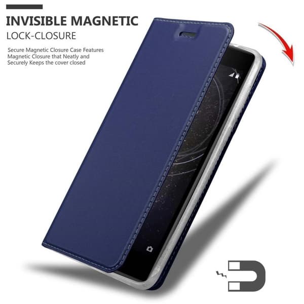 Deksel til Sony Xperia L2 Lommebokdeksel med magnetisk lukking, stativfunksjon og kortlomme