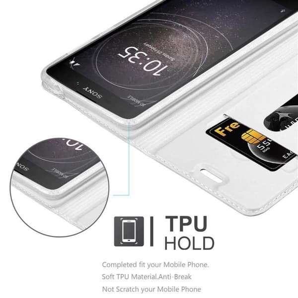 Deksel til Sony Xperia L2 Lommebokdeksel med magnetisk lukking, stativfunksjon og kortlomme