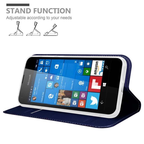 Deksel til Nokia Lumia 550 Lommebokdeksel med magnetisk lukking, stativfunksjon og kortlomme