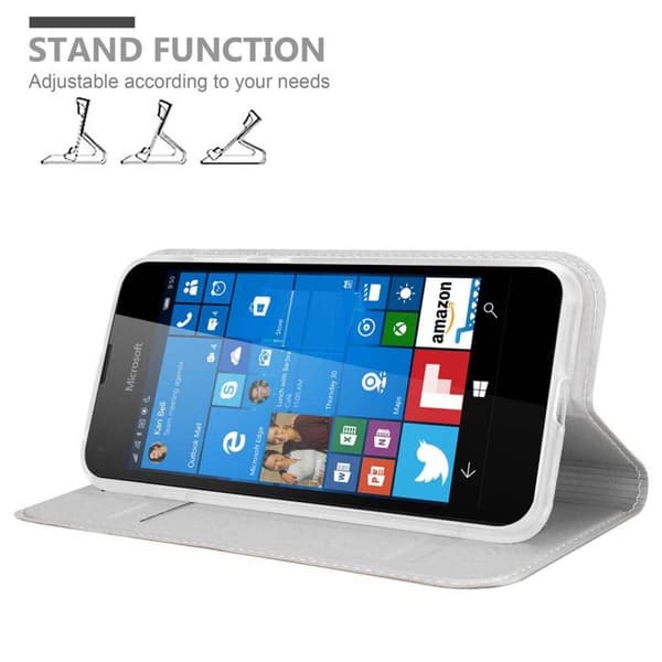 Deksel til Nokia Lumia 550 Lommebokdeksel med magnetisk lukking, stativfunksjon og kortlomme