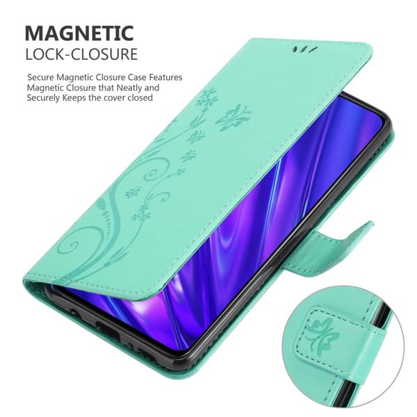 Realme 5 / 5i / 6i / C3 Suojakotelo Suojakuori Lompakkokotelo Matkapuhelinkotelo Kukat jossa on magneettisuljenta, jalusta-toiminto ja korttipaikat