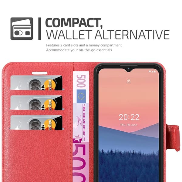Nokia C21 Suojakotelo Lompakkokotelo Matkapuhelinkotelo Suojakuori jossa magneettisuljenta, jalusta-toiminto ja korttitasku