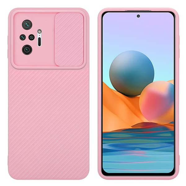Xiaomi RedMi NOTE 10 PRO Skal Fodral av flexibel TPU-silikon och med kameraskydd Mobilskydd Case Cover Bonbon Rosa