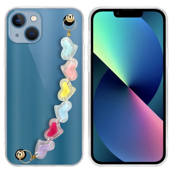 iPhone 13 Suojakuori Suojakotelo Joustavasta TPU-silikonista valmistettu suojakuori jossa on ranneketju