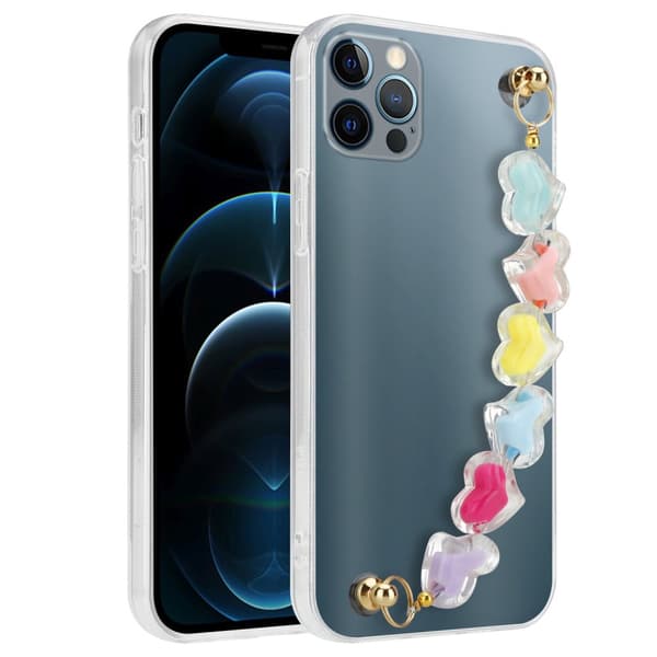 Deksel til iPhone 12 PRO MAX Silikondeksel med håndleddslenke