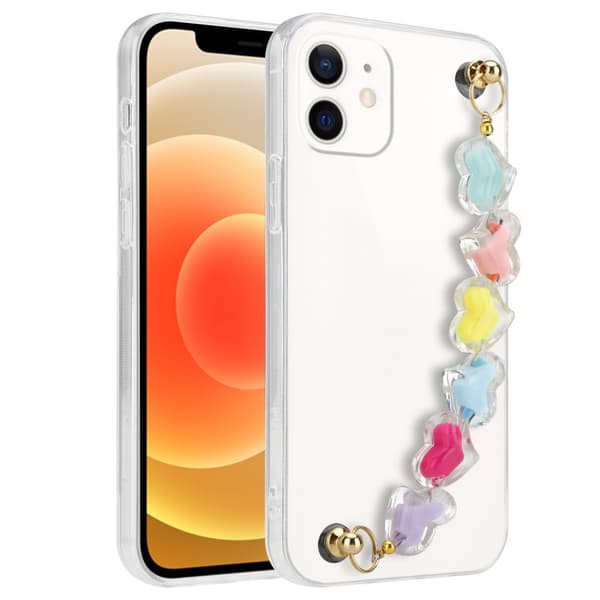 Skyddsfodral för iPhone 12 Fodral Skal av flexibelt TPU-silikon med kedja för handleden Mobilskydd