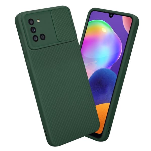 Samsung Galaxy A31 Suojakuori Suojakotelo joka on valmistettu joustavasta TPU-silikonista ja jossa on kameran suojaus