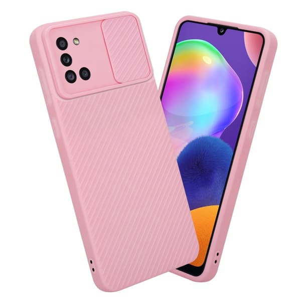 Samsung Galaxy A31 Suojakuori Suojakotelo joka on valmistettu joustavasta TPU-silikonista ja jossa on kameran suojaus