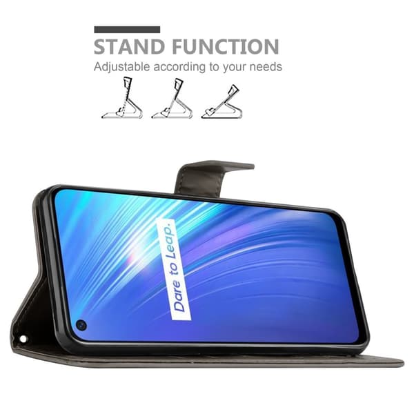 Realme 6 4G / 6s Suojakotelo Suojakuori Lompakkokotelo Matkapuhelinkotelo Kukat jossa on magneettisuljenta, jalusta-toiminto ja korttipaikat