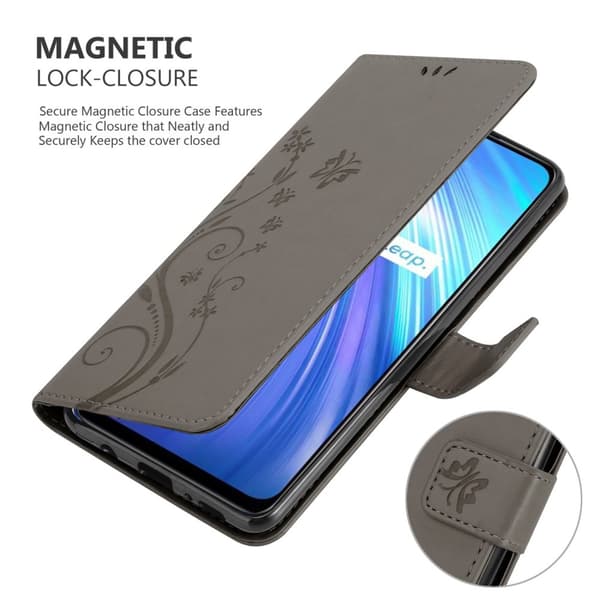 Realme 6 4G / 6s Suojakotelo Suojakuori Lompakkokotelo Matkapuhelinkotelo Kukat jossa on magneettisuljenta, jalusta-toiminto ja korttipaikat