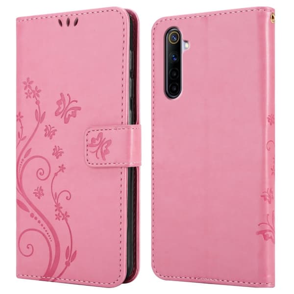 Realme 6 4G / 6s Skal Fodral i blomdesign Mobilskydd Case Cover med magnetisk stängning, ståfunktion och kortplatser