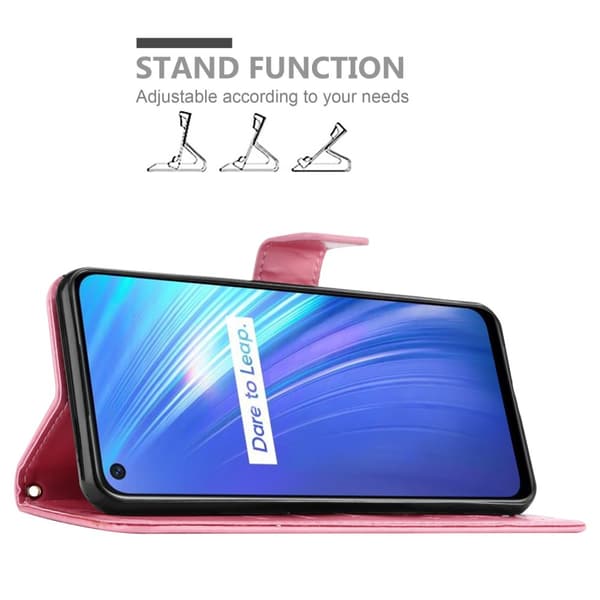 Realme 6 4G / 6s Suojakotelo Suojakuori Lompakkokotelo Matkapuhelinkotelo Kukat jossa on magneettisuljenta, jalusta-toiminto ja korttipaikat