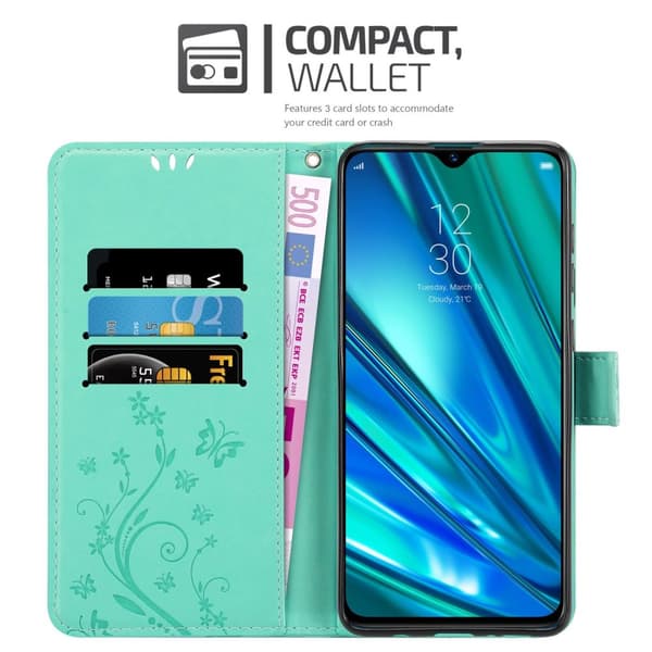 Realme 5 PRO / Realme Q Pungetui Cover Blomster ()