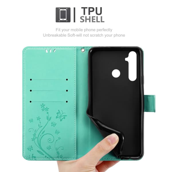 Realme 5 PRO / Realme Q Pungetui Cover Blomster ()