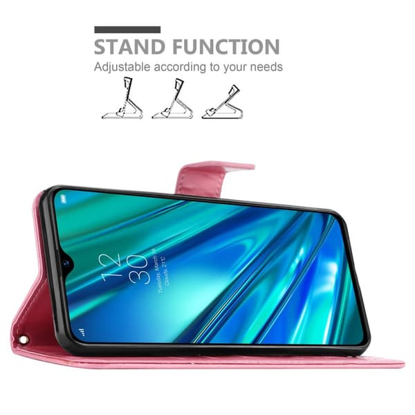 Realme 5 PRO / Realme Q Skal Fodral i blomdesign Mobilskydd Case Cover med magnetisk stängning, ståfunktion och kortplatser