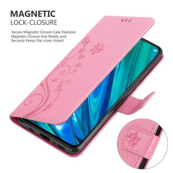 Realme 5 PRO / Realme Q Skal Fodral i blomdesign Mobilskydd Case Cover med magnetisk stängning, ståfunktion och kortplatser