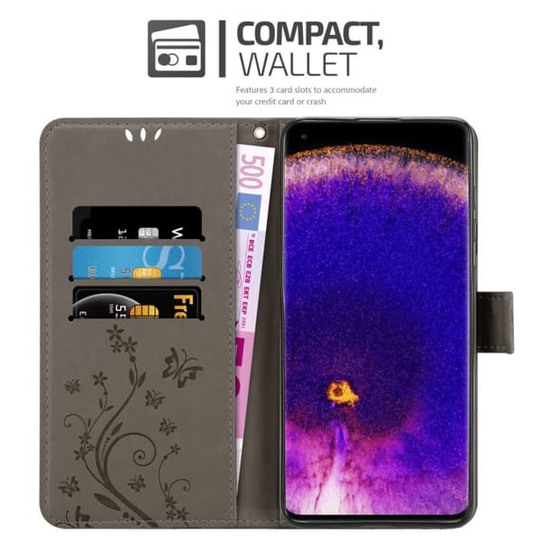 Oppo FIND X5 PRO Pungetui Cover Blomster ()