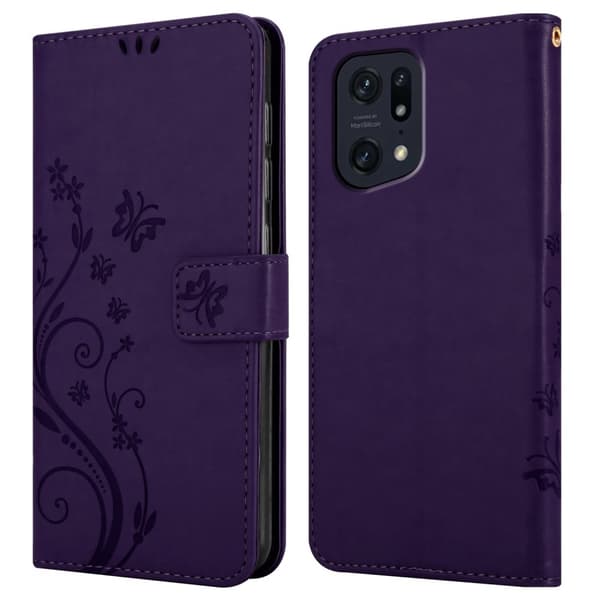 Oppo FIND X5 PRO Pungetui Cover Blomster ()