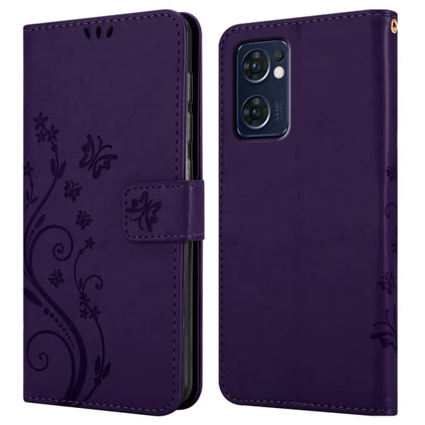Oppo FIND X5 LITE / Reno7 5G Suojakotelo Suojakuori Lompakkokotelo Matkapuhelinkotelo Kukat jossa on magneettisuljenta, jalusta-toiminto ja