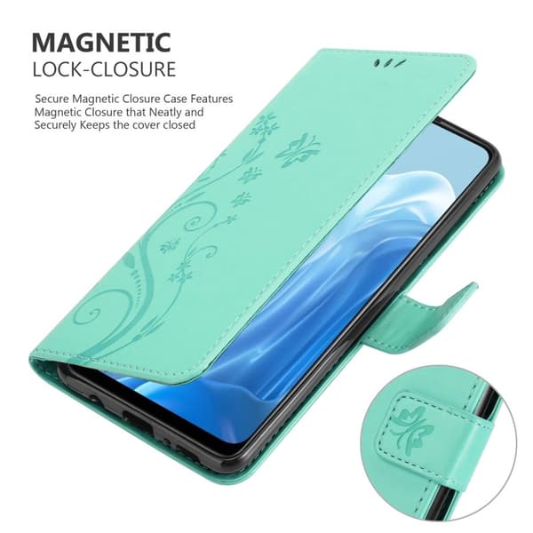 Oppo FIND X5 LITE / Reno7 5G Suojakotelo Suojakuori Lompakkokotelo Matkapuhelinkotelo Kukat jossa on magneettisuljenta, jalusta-toiminto ja