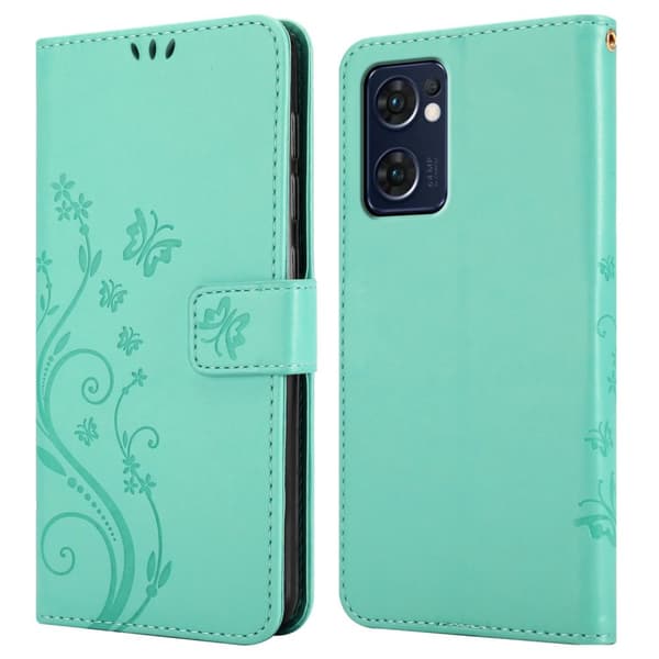 Oppo FIND X5 LITE / Reno7 5G Suojakotelo Suojakuori Lompakkokotelo Matkapuhelinkotelo Kukat jossa on magneettisuljenta, jalusta-toiminto ja