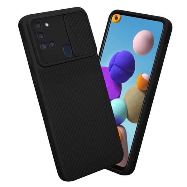 Samsung Galaxy A21s Skal Fodral av flexibel TPU-silikon och med kameraskydd Mobilskydd Case Cover