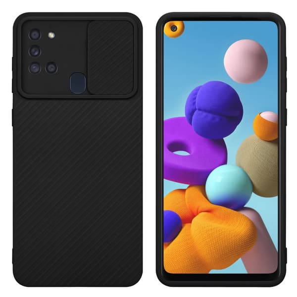Samsung Galaxy A21s Skal Fodral av flexibel TPU-silikon och med kameraskydd Mobilskydd Case Cover