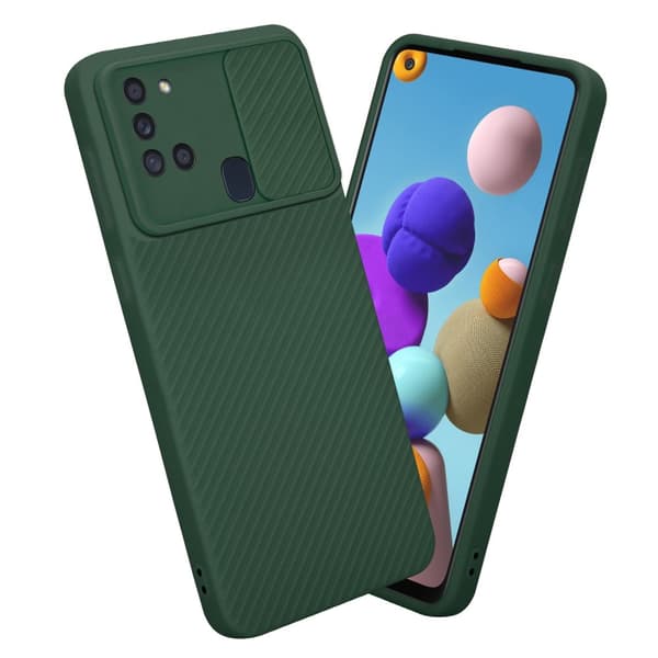 Samsung Galaxy A21s Skal Fodral av flexibel TPU-silikon och med kameraskydd Mobilskydd Case Cover