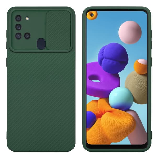 Samsung Galaxy A21s Skal Fodral av flexibel TPU-silikon och med kameraskydd Mobilskydd Case Cover