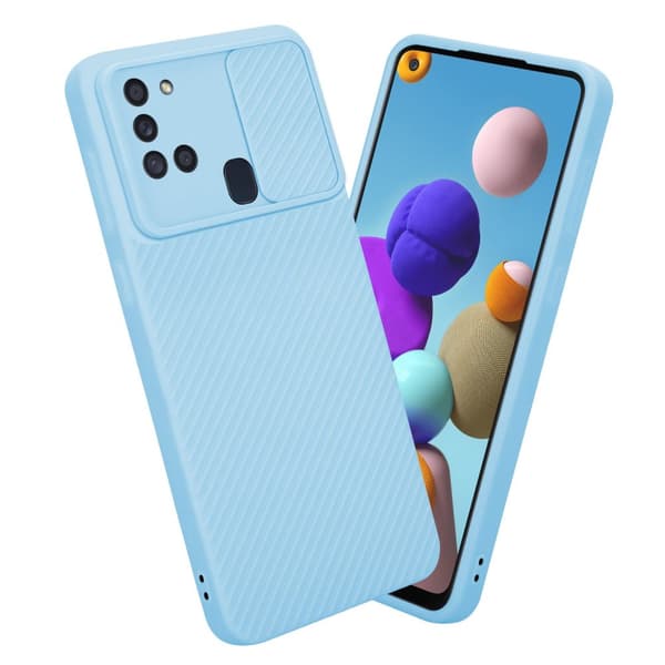 Samsung Galaxy A21s Skal Fodral av flexibel TPU-silikon och med kameraskydd Mobilskydd Case Cover