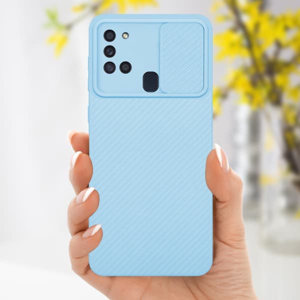 Samsung Galaxy A21s Skal Fodral av flexibel TPU-silikon och med kameraskydd Mobilskydd Case Cover