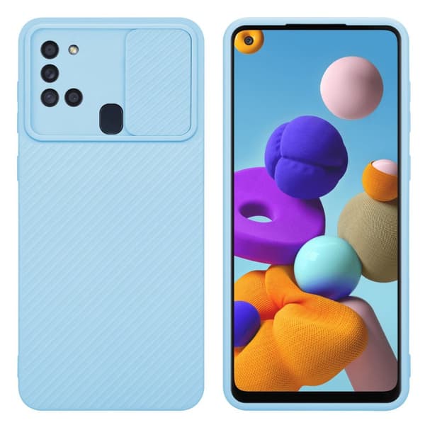 Samsung Galaxy A21s Skal Fodral av flexibel TPU-silikon och med kameraskydd Mobilskydd Case Cover