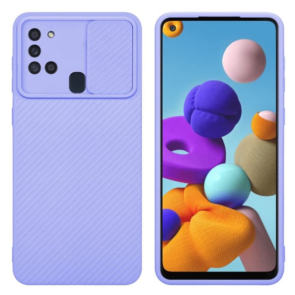 Samsung Galaxy A21s Skal Fodral av flexibel TPU-silikon och med kameraskydd Mobilskydd Case Cover