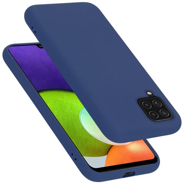 Samsung Galaxy A12 / M12 Suojakotelo Suojakuori valmistettu joustavasta TPU-silikonista LIQUID SININEN