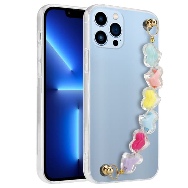 iPhone 13 PRO MAX Suojakuori Suojakotelo Joustavasta TPU-silikonista valmistettu suojakuori jossa on ranneketju
