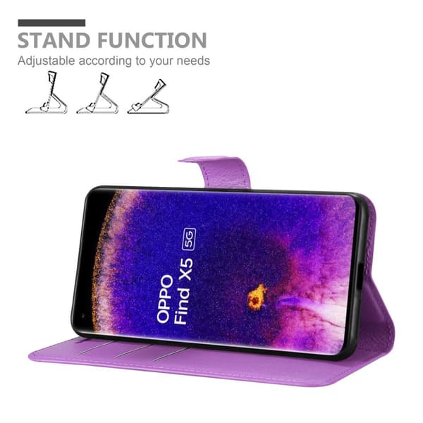 Deksel til Oppo FIND X5 Lommebokdeksel med magnetisk lukking, stativfunksjon og kortlomme