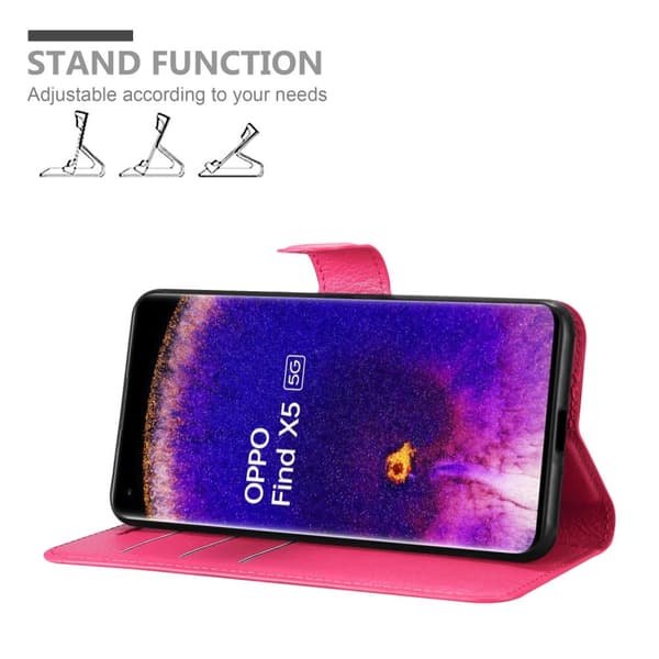 Deksel til Oppo FIND X5 Lommebokdeksel med magnetisk lukking, stativfunksjon og kortlomme