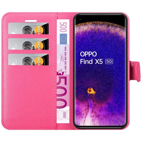 Deksel til Oppo FIND X5 Lommebokdeksel med magnetisk lukking, stativfunksjon og kortlomme